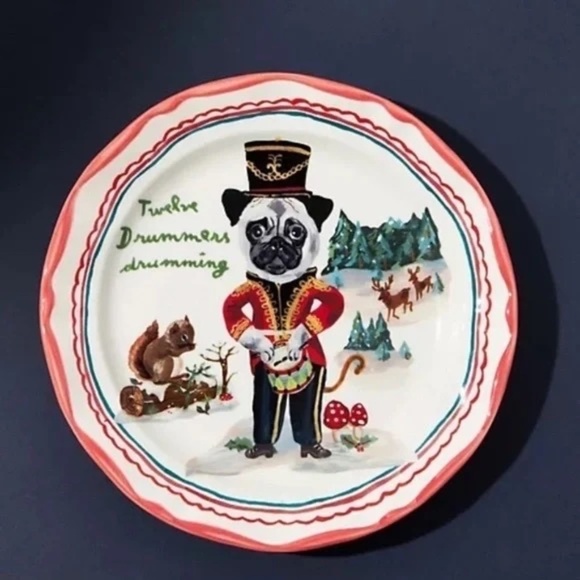 Anthropologie Other - NWT Anthropologie Nathalie Lete 12 Days  Christmas Drummers  Dessert Plate